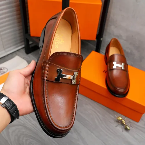 Replica Hermes Leather Shoes For Men #1471034 $82.00 USD for Wholesale
