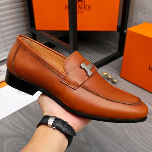 Replica Hermes Leather Shoes For Men #1471037 $82.00 USD for Wholesale