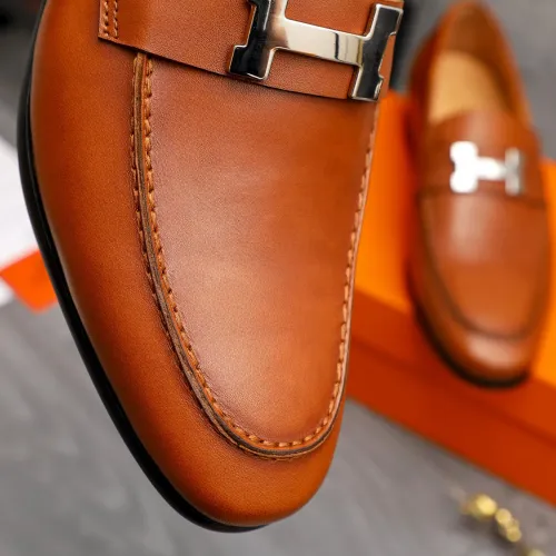 Replica Hermes Leather Shoes For Men #1471037 $82.00 USD for Wholesale