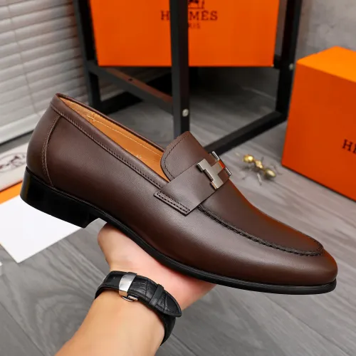 Replica Hermes Leather Shoes For Men #1471038 $82.00 USD for Wholesale