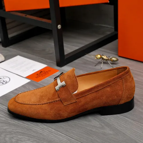 Replica Hermes Leather Shoes For Men #1471041 $82.00 USD for Wholesale