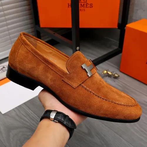 Replica Hermes Leather Shoes For Men #1471041 $82.00 USD for Wholesale