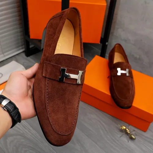 Replica Hermes Leather Shoes For Men #1471042 $82.00 USD for Wholesale