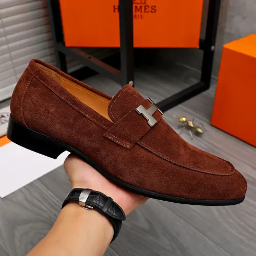 Replica Hermes Leather Shoes For Men #1471042 $82.00 USD for Wholesale