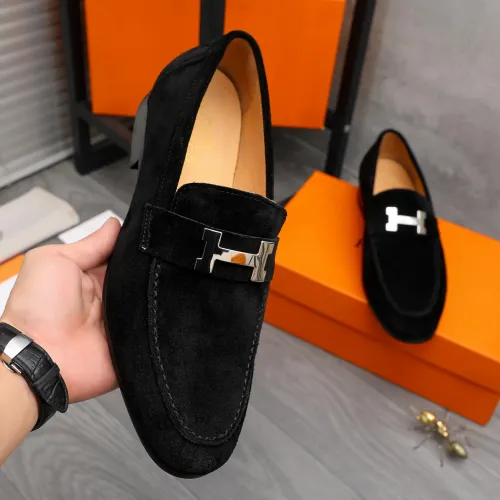 Replica Hermes Leather Shoes For Men #1471044 $82.00 USD for Wholesale