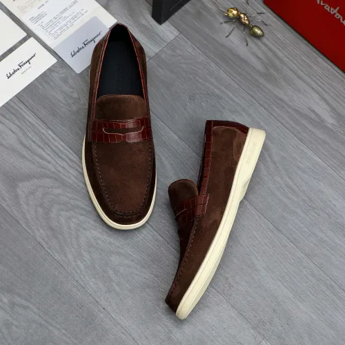 Replica Salvatore Ferragamo Leather Shoes For Men #1471046 $100.00 USD for Wholesale