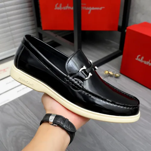 Replica Salvatore Ferragamo Leather Shoes For Men #1471058 $100.00 USD for Wholesale