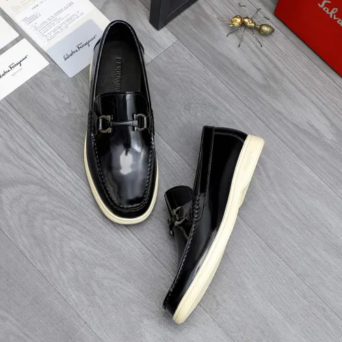 Replica Salvatore Ferragamo Leather Shoes For Men #1471058 $100.00 USD for Wholesale