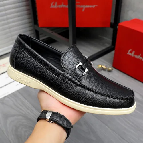 Replica Salvatore Ferragamo Leather Shoes For Men #1471059 $100.00 USD for Wholesale
