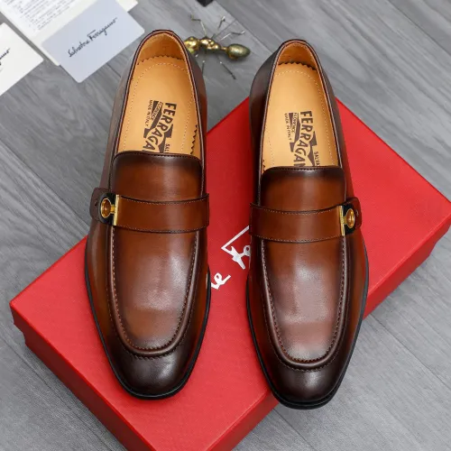 Replica Salvatore Ferragamo Leather Shoes For Men #1471060 $96.00 USD for Wholesale