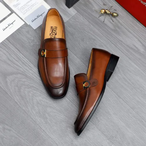 Replica Salvatore Ferragamo Leather Shoes For Men #1471060 $96.00 USD for Wholesale