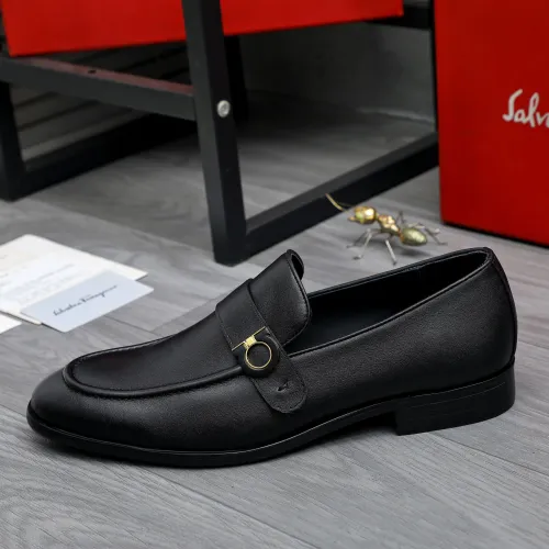 Replica Salvatore Ferragamo Leather Shoes For Men #1471061 $96.00 USD for Wholesale