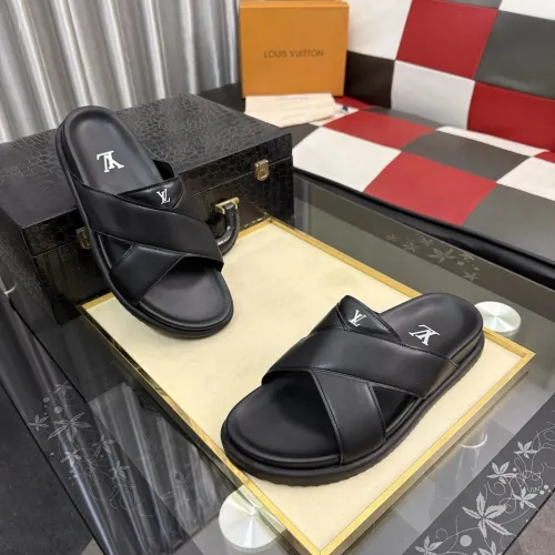 Wholesale Louis Vuitton Slippers For Men #1471136 $60.00 USD, Wholesale Quality Replica Louis Vuitton Slippers