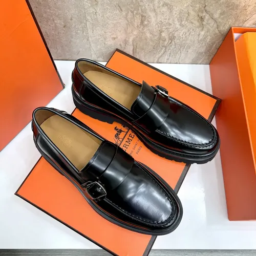 Replica Hermes Leather Shoes For Men #1471315 $150.00 USD for Wholesale