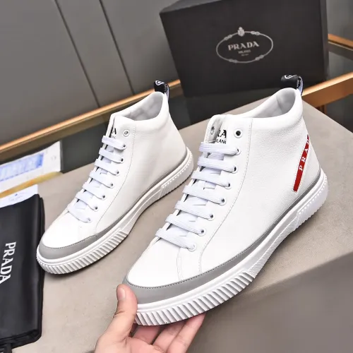 Wholesale Prada High Top Shoes For Men #1471484 $85.00 USD, Wholesale Quality Replica Prada High Top Shoes