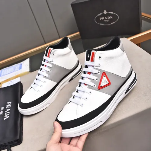 Wholesale Prada High Top Shoes For Men #1471487 $85.00 USD, Wholesale Quality Replica Prada High Top Shoes