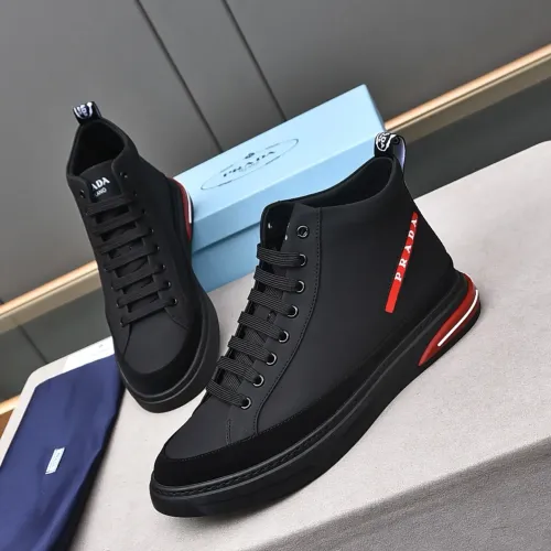 Wholesale Prada High Top Shoes For Men #1471493 $85.00 USD, Wholesale Quality Replica Prada High Top Shoes