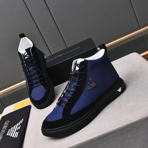 Wholesale Armani High Tops Shoes For Men #1471941 $85.00 USD, Wholesale Quality Replica Armani High Tops Shoes