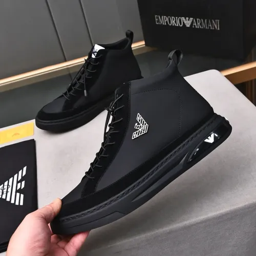 Replica Armani High Tops Shoes For Men #1471942 $85.00 USD for Wholesale