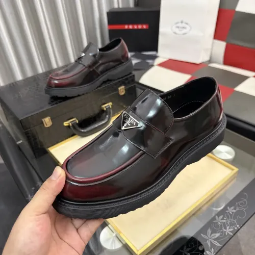Wholesale Prada Leather Shoes For Men #1471969 $112.00 USD, Wholesale Quality Replica Prada Leather Shoes