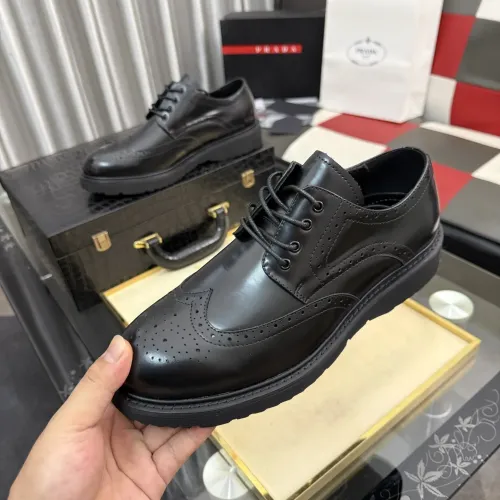 Wholesale Prada Leather Shoes For Men #1471976 $112.00 USD, Wholesale Quality Replica Prada Leather Shoes