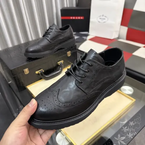 Wholesale Prada Leather Shoes For Men #1471978 $112.00 USD, Wholesale Quality Replica Prada Leather Shoes