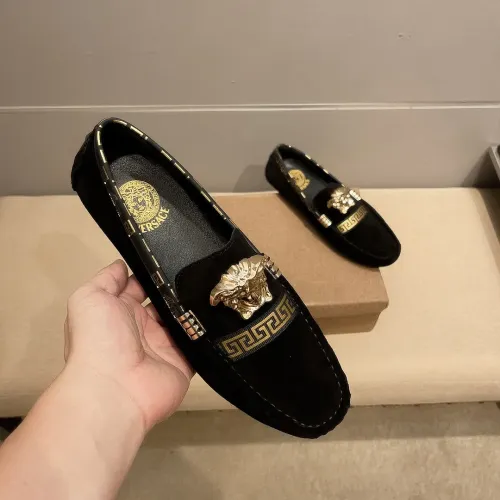 Replica Versace Leather Shoes For Men #1472325 $76.00 USD for Wholesale
