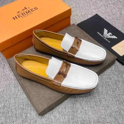 Replica Hermes Leather Shoes For Men #1472328 $80.00 USD for Wholesale