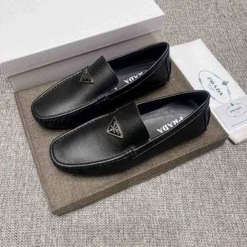Wholesale Prada Leather Shoes For Men #1472329 $80.00 USD, Wholesale Quality Replica Prada Leather Shoes