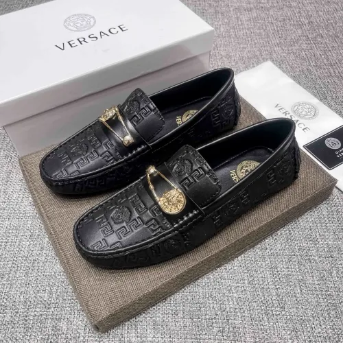 Wholesale Versace Leather Shoes For Men #1472332 $85.00 USD, Wholesale Quality Replica Versace Leather Shoes