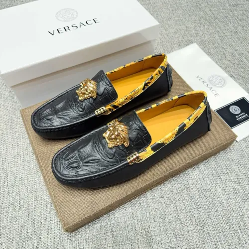 Wholesale Versace Leather Shoes For Men #1472333 $80.00 USD, Wholesale Quality Replica Versace Leather Shoes