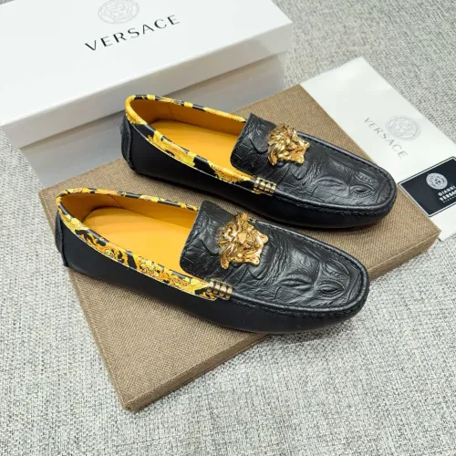 Replica Versace Leather Shoes For Men #1472333 $80.00 USD for Wholesale