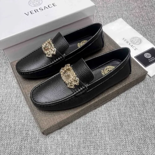 Wholesale Versace Leather Shoes For Men #1472336 $80.00 USD, Wholesale Quality Replica Versace Leather Shoes