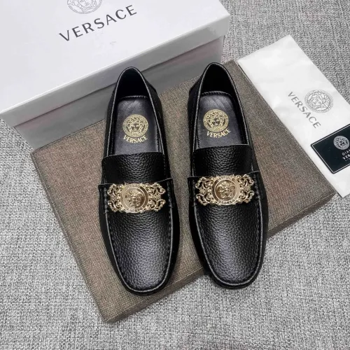 Replica Versace Leather Shoes For Men #1472336 $80.00 USD for Wholesale