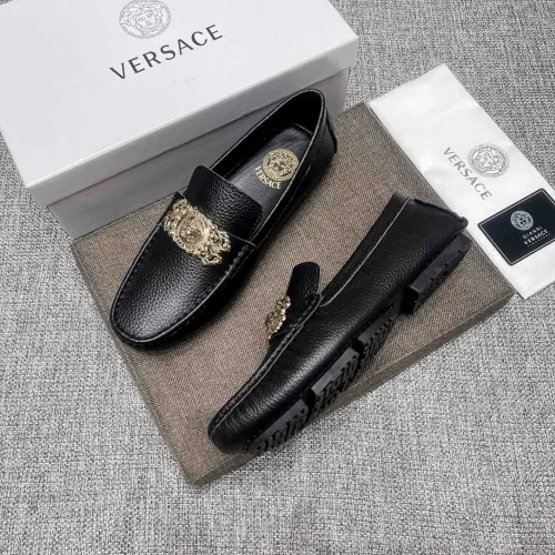 Replica Versace Leather Shoes For Men #1472336 $80.00 USD for Wholesale