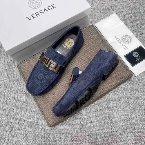Wholesale Versace Leather Shoes For Men #1472337 $80.00 USD, Wholesale Quality Replica Versace Leather Shoes