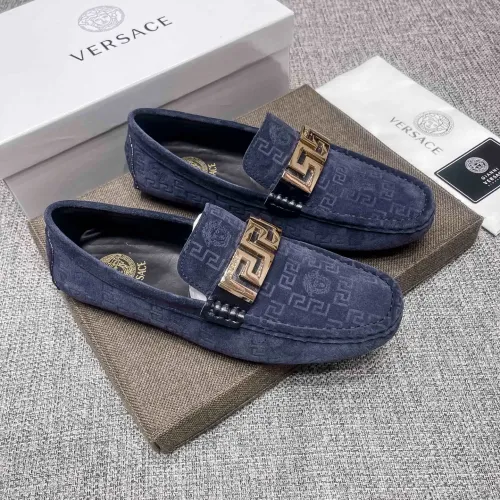 Replica Versace Leather Shoes For Men #1472337 $80.00 USD for Wholesale