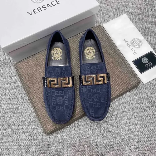 Replica Versace Leather Shoes For Men #1472337 $80.00 USD for Wholesale