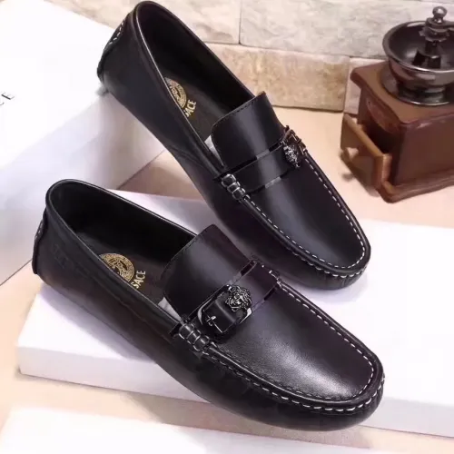 Wholesale Versace Leather Shoes For Men #1472338 $80.00 USD, Wholesale Quality Replica Versace Leather Shoes