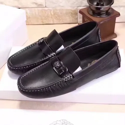 Replica Versace Leather Shoes For Men #1472338 $80.00 USD for Wholesale