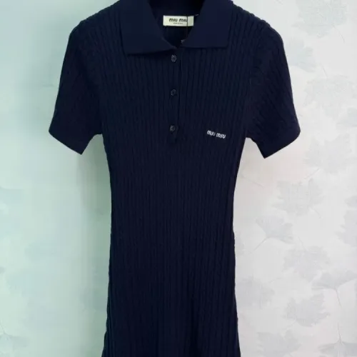 Wholesale MIU MIU Dresses Short Sleeved For Women #1472384 $100.00 USD, Wholesale Quality Replica MIU MIU Dresses