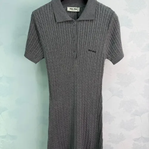 Wholesale MIU MIU Dresses Short Sleeved For Women #1472385 $100.00 USD, Wholesale Quality Replica MIU MIU Dresses