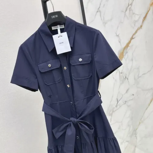 Replica Christian Dior Dresses Short Sleeved For Women #1472422 $80.00 USD for Wholesale