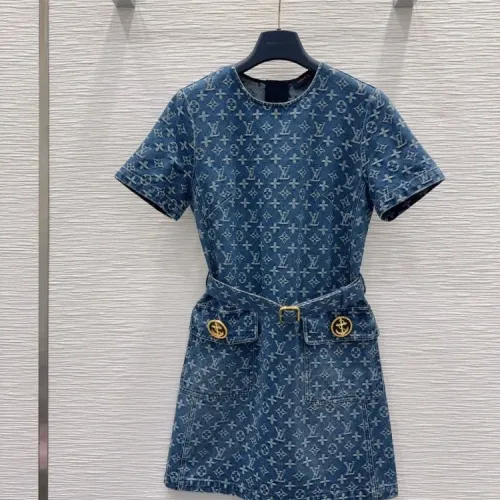 Wholesale Louis Vuitton LV Dresses Short Sleeved For Women #1472452 $80.00 USD, Wholesale Quality Replica Louis Vuitton LV Dresses