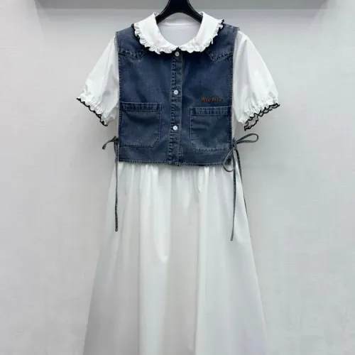 Wholesale MIU MIU Dresses Short Sleeved For Women #1472458 $160.00 USD, Wholesale Quality Replica MIU MIU Dresses