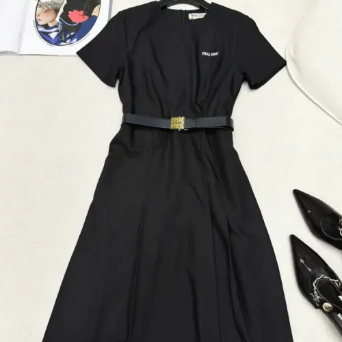 Wholesale MIU MIU Dresses Short Sleeved For Women #1472459 $76.00 USD, Wholesale Quality Replica MIU MIU Dresses