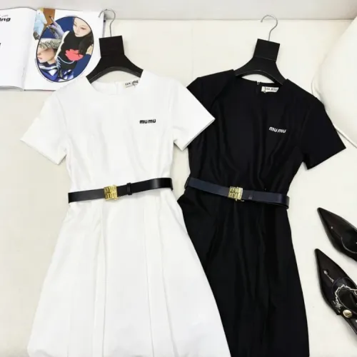 Replica MIU MIU Dresses Short Sleeved For Women #1472459 $76.00 USD for Wholesale