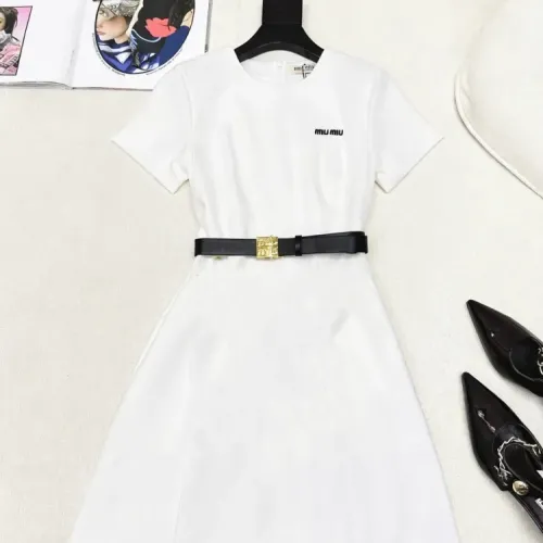 Wholesale MIU MIU Dresses Short Sleeved For Women #1472460 $76.00 USD, Wholesale Quality Replica MIU MIU Dresses