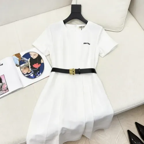 Replica MIU MIU Dresses Short Sleeved For Women #1472460 $76.00 USD for Wholesale