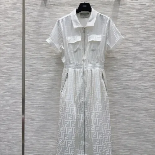 Wholesale Fendi Dresses Short Sleeved For Women #1472468 $80.00 USD, Wholesale Quality Replica Fendi Dresses